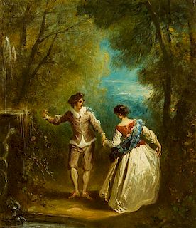 * Manner of Jean-Antoine Watteau, , Fete galante