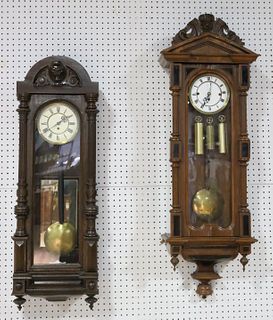 2 Antique Regulator Clocks.