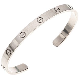 BRACELET IN 18K WHITE GOLD, CARTIER, LOVE COLLECTION Open design. Weight: 29.3 g. Length: 5.7" (14.5 cm). Includes case.