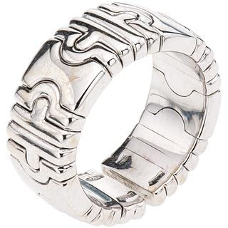 RING IN 18K WHITE GOLD, BVLGARI, PARENTESI COLLECTION Open design. Weight: 12.7 g. Size: 5 ½
