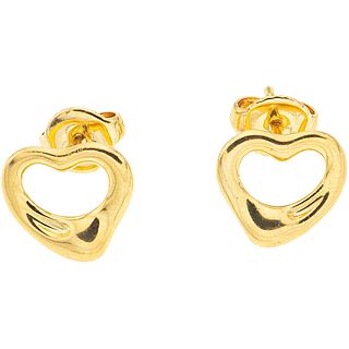 PAIR OF STUD EARRINGS IN 18K YELLOW GOLD, TIFFANY & CO., ELSA PERETTI OPEN HEART COLLECTION Weight: 2.8 g.
