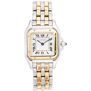 CARTIER PANTHÈRE LADY WATCH IN STEEL AND 18K YELLOW GOLD REF. 1057917C  Movement: quartz.