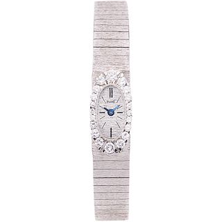 PIAGET LADY WATCH WITH DIAMONDS IN 18K WHITE GOLD REF. 1308 A  Movement: manual. Weight: 35.3 g