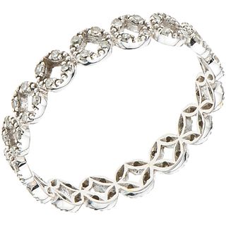 ETERNITY RING WITH DIAMONDS IN 14K WHITE GOLD with 64 8x8 cut diamonds ~0.16 ct Weight: 1.4 g. Size: 7 ½