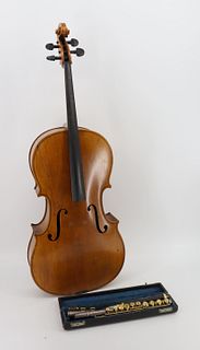 Antique Signed Cello Together With A Cased