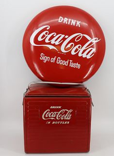 Coca Cola Button & Cooler & Plastic Salesman's