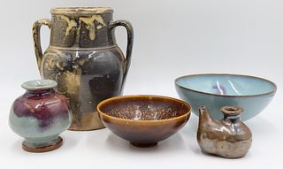 Grouping of (5) Pcs. of Assorted Asian Pottery.