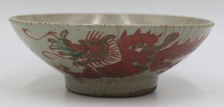 Chinese Celadon Crackle Glaze Bowl.