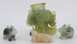 Grouping of Vintage Jade Cabinet Items.