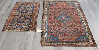 2 Antique And Finely Hand Woven Area Carpets.