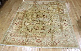 Vintage And Finely Hand Woven Oushak Carpet.