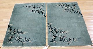 2 Art Deco Chinese Area Carpets