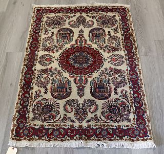 Vintage And Finely Hand Woven  Persian Kashan Rug