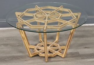 Vintage Paint And Gilt Decorated Wood Coffee Table
