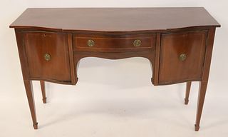 Signed Antique Inlaid Mahogany Sideboard.