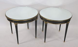 Pair Of Mirror Top Paint And Gilt Decorated
