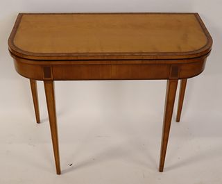 Antique Satinwood Banded Card Table.