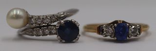 JEWELRY. Estate Sapphire Ring Grouping.