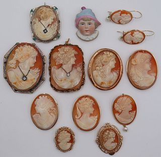 JEWELRY. Assorted Grouping of Cameo Jewelry.