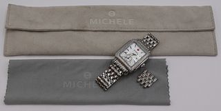 JEWELRY. Michele "Deco" Stainless and Diamond