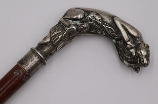 SILVER. Signed Spanish .915 Silver Panther Cane.