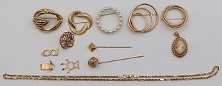 JEWELRY. Assorted Grouping of 14kt Gold Brooches.