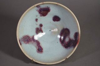 Jun Ware Bowl with Purple Manganese Splashes