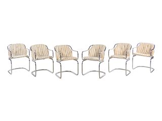 Style of Gastone Rinaldi 
Mid 20th Century
Set of Six Dining Chairs