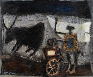 James Coignard
(French, 1925-2008)
Figure with Cow