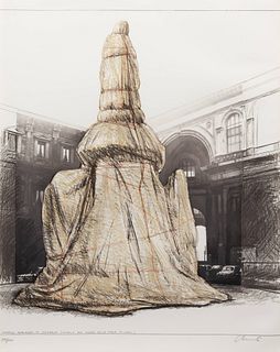 Christo
(Bulgarian, 1935-2020)
Wrapped Monument to Leonardo (Project for Piazza della Scala, Milano), 1971