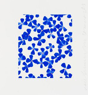 Donald Sultan  Wallflowers (Blue)