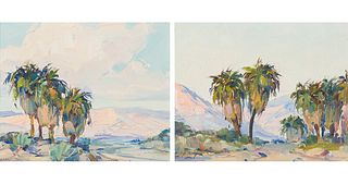 Marjorie Reed  (2) Desert Landscapes with Palm Trees