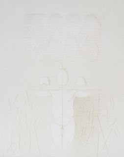 Robert Cremean
(American, b. 1932)
Procrustes Inn Register (complete portfolio of seven prints in original linen covered case), 1994