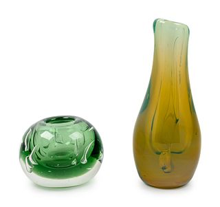 Dominick Labino
(American, 1910-1987)
Two Paperweight Vases