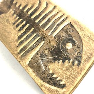 Fossilized Bronze Fish Money Clip