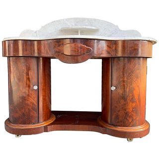 1800s Entry Table With Marble Top by F Danby's Of Leeds