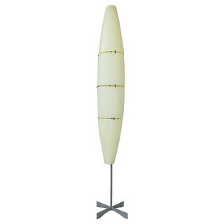 Space Age Floor Lamp With Ovoid Plastic Shade