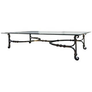 Hand Made Wrought Iron & Gold Gilt Coffee Table