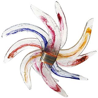 Monumental  Glass Sculpture- Pinwheel Form - 40 Inches