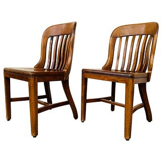 Pair of Vintage Bankers Chairs by Sikes of Buffalo N.Y.
