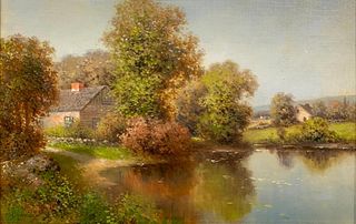 Milton H. Lowell Oil, River Landscape