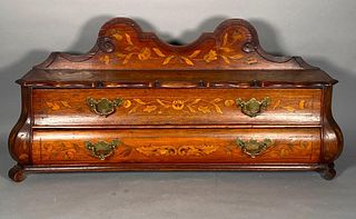 Dutch Miniature Marquetry Chest of Drawers, 19thc.