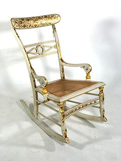 19thc. Paint Decorated Rocking Chair