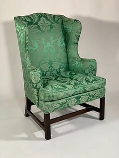 Kittinger Chippendale Style Mahogany Wing Back Chair