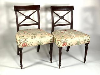 Pair Regency Style Mahogany Side Chairs