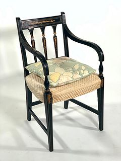 Regency Style Ebonized Armchair, Modern
