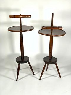 Pair of Mahogany Screw Twist Candlestands