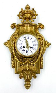 Japy Freres Gilt Bronze Cartel Clock