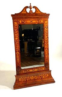 Dutch 19thc. Style Marquetry Mirror