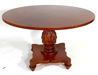 Walnut Center Table with Pineapple Form Base